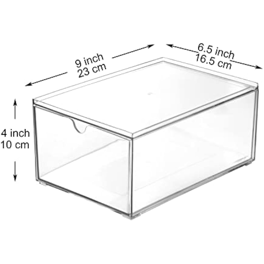 Youngever 2 Pack Stackable Plastic Organiser Drawers, Clear Cosmetic Organizers, Makeup Organiser Drawers