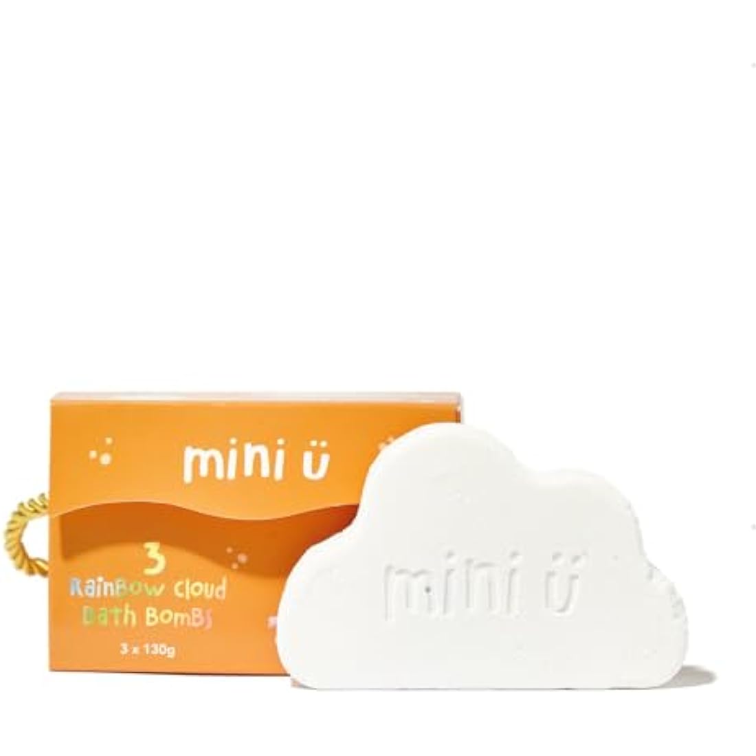 Mini U Cloud Bath Bombs (3 Pack), Rainbow Trail Bath Bombs for Kids, Vegan & Cruelty Free, Non Toxic