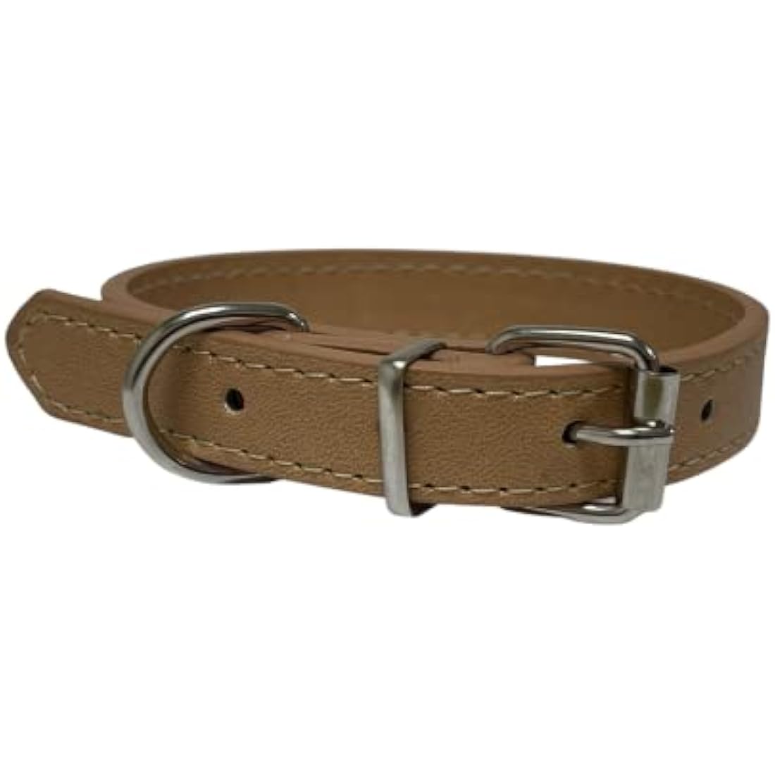 Vibrant Leather Dog Collar for Puppy, Cat, Kitten, Dogs - For Small, Medium, Large & Extra Large Pet Collars (Extra Large (45cm - 55cm Neck), Light Brown)
