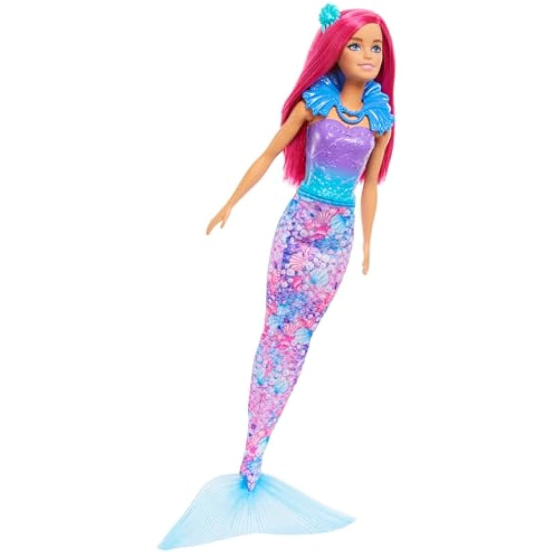 Barbie Advent Calendar with Doll & 24 Surprise Accessories Including Unicorn & 3 Pets, Transform Pink-Haired Fashion Doll into Mermaid, Fairy & More, HRG90