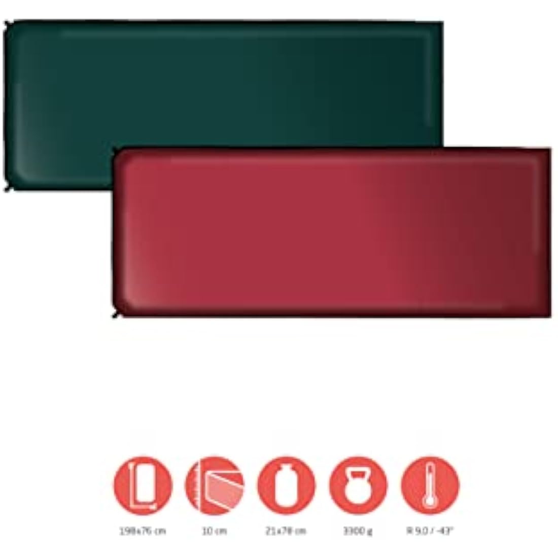 Grand Canyon HANCOCK 10.0 XW - Self Inflating Camping Mat - 198x76x10cm - American Beauty (burgundy red)