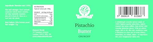 Nutural World - Crunchy Pistachio Butter (1kg) / 100% Pure Single Ingredient - Great Taste Award Winner