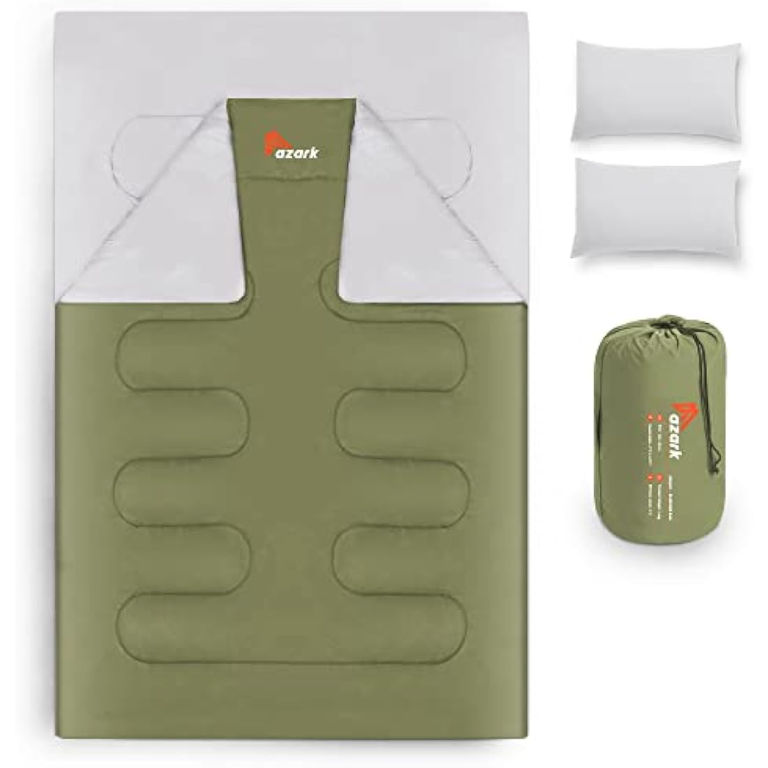 azark Premium Sleeping Bag, 350GSM, Lightweight and Waterproof, 4 Seasons of Camping, Hiking and Outdoors, Sleeping bag for Adults & Kids