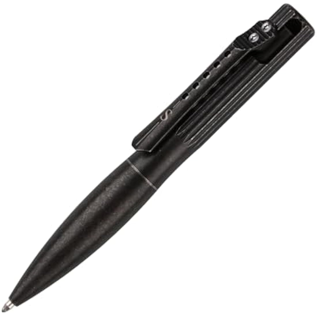 SMOOTHERPRO Titanium Wide Grip Bolt Action Pen | Retractable Ballpoint Pen Short Pen | Compatible with Parker Refill | for Office School Business EDC (TBP01) | Color Stone Wash Black