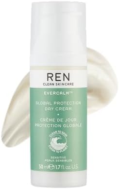 REN Clean Skincare Evercalm™ Global Protection Day Cream | Calm, Soothe & Hydrate Sensitive Skin | Vegan | Step 4: Moisturise