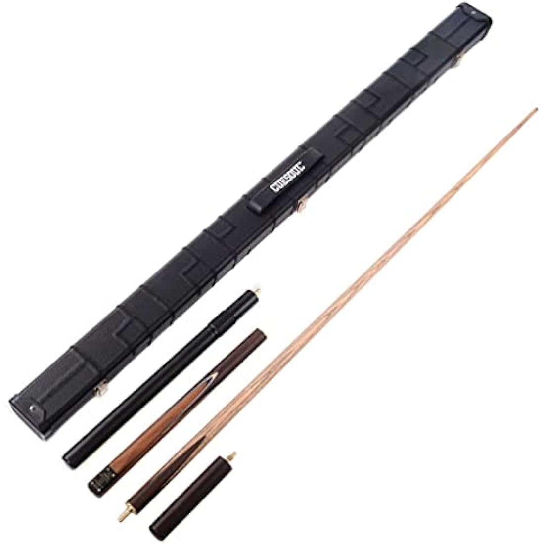 CUESOUL Classic Handmade 57 Inches 18oz Rosewood 3/4 Jointed Snooker Billiard Pool Cue, Rosewood Butts and Aluminum Telescope Extension with Leathertte Protective Case, 9.5mm Tip Snooker Cue Set