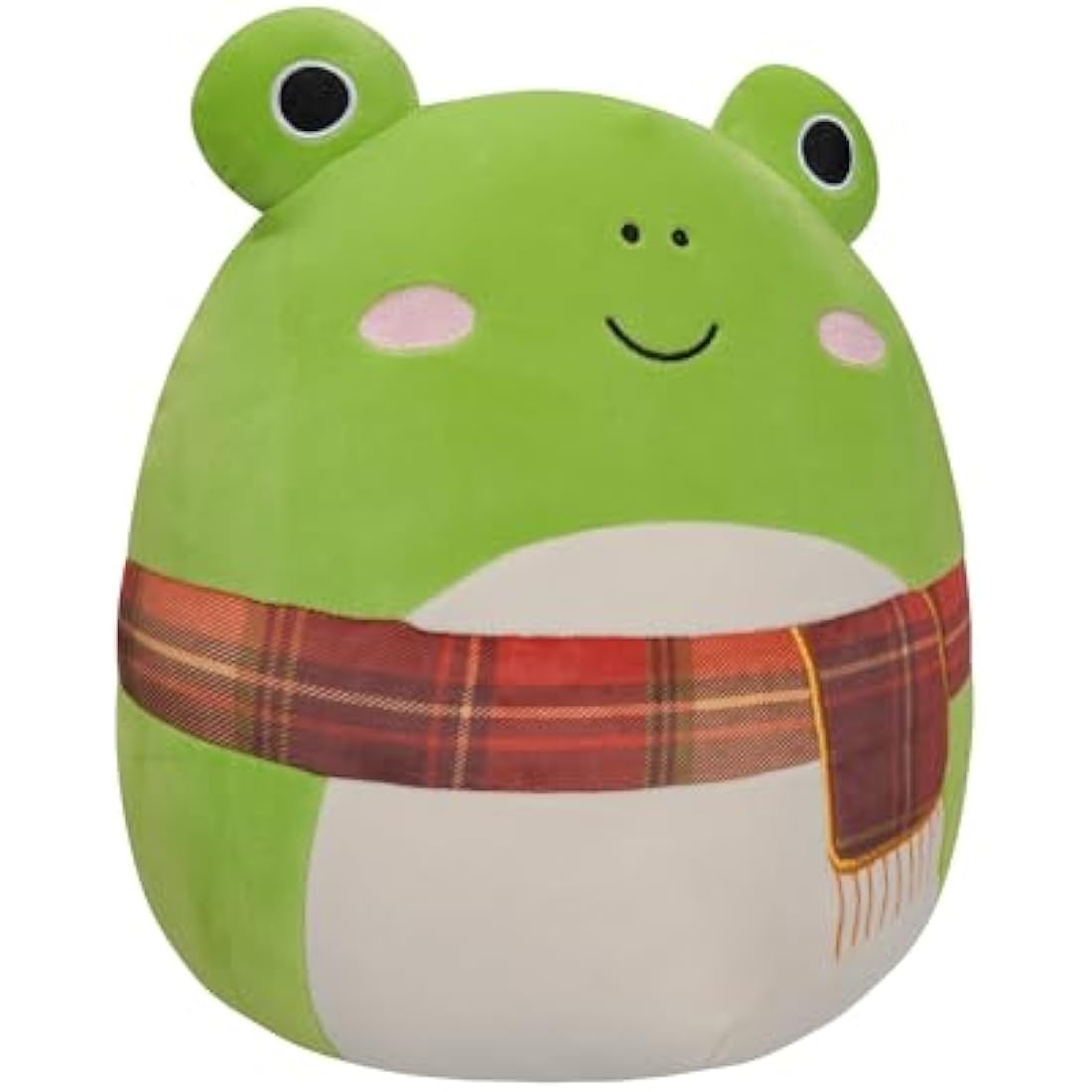 Original Squishmallows12-Inch Wendy the Green Frog With Plaid Scarf Medium-Sized Plush