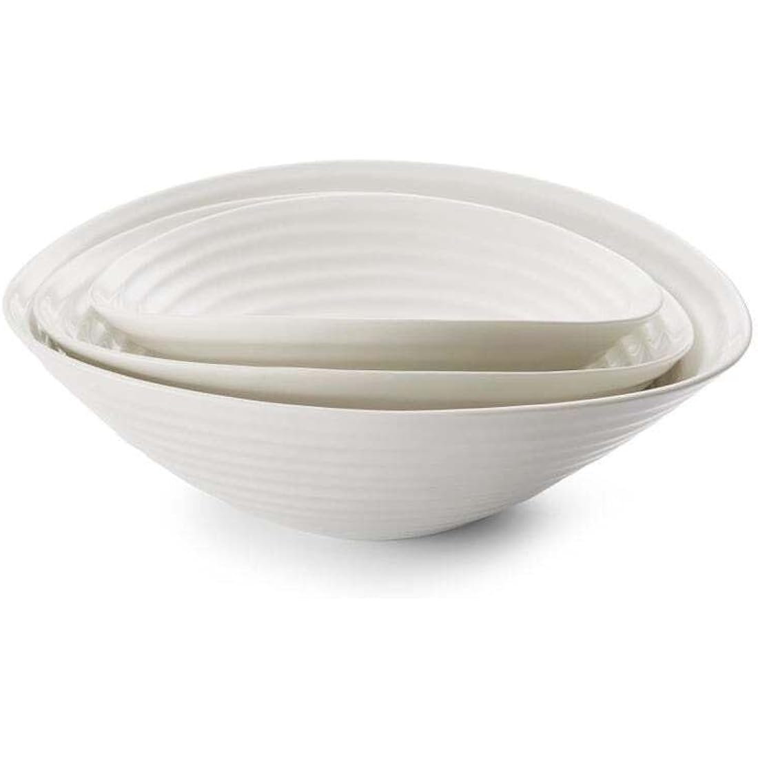 Portmeirion Home & Gifts CPW76819-X Salad Bowl, Porcelain, White, 11 x 33 x 11 cm