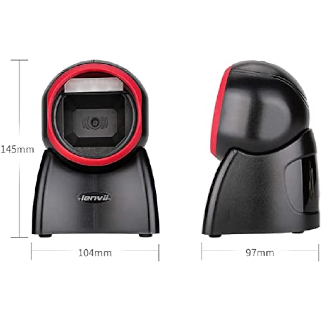 LENVII Desktop Barcode Scanner 2D Handsfree Barcode Reader QR Code Scanner Automatic Bar Code Scanners use for Warehouse, Supermarket, Retail Store, Bookstore POS System