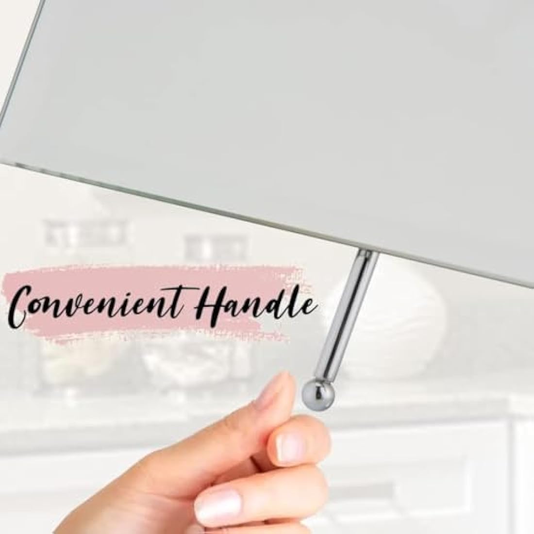 MIRRORVANA Frameless Wall Mount Mirror for Bathroom with 11" Extension Swivel, No Magnification, Rectangular 8.7" x 6.3" Surface, Chrome
