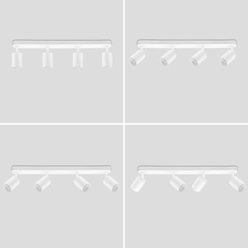 BOYIR GU10 Ceiling Spotlight 2 Spots White Adjustable Modern Indoor Ceiling Light for Kitchen, Bedroom, Living Room, Hallway, Bulb Not Included