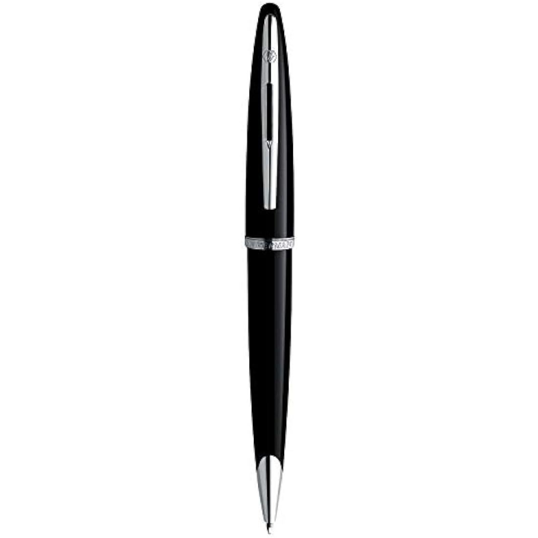 Waterman Carène Black Sea Ballpoint Pen | High-Gloss Black with Palladium Plated Trim | Medium Point with Blue Ink Cartridge | Gift Box