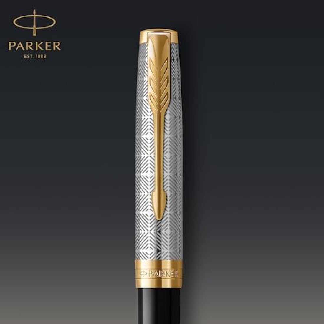 PARKER Sonnet Ballpoint Pen | Premium Metal and Black Gloss Finish with Gold Trim | Medium Point with Black Ink Refill | Gift Box