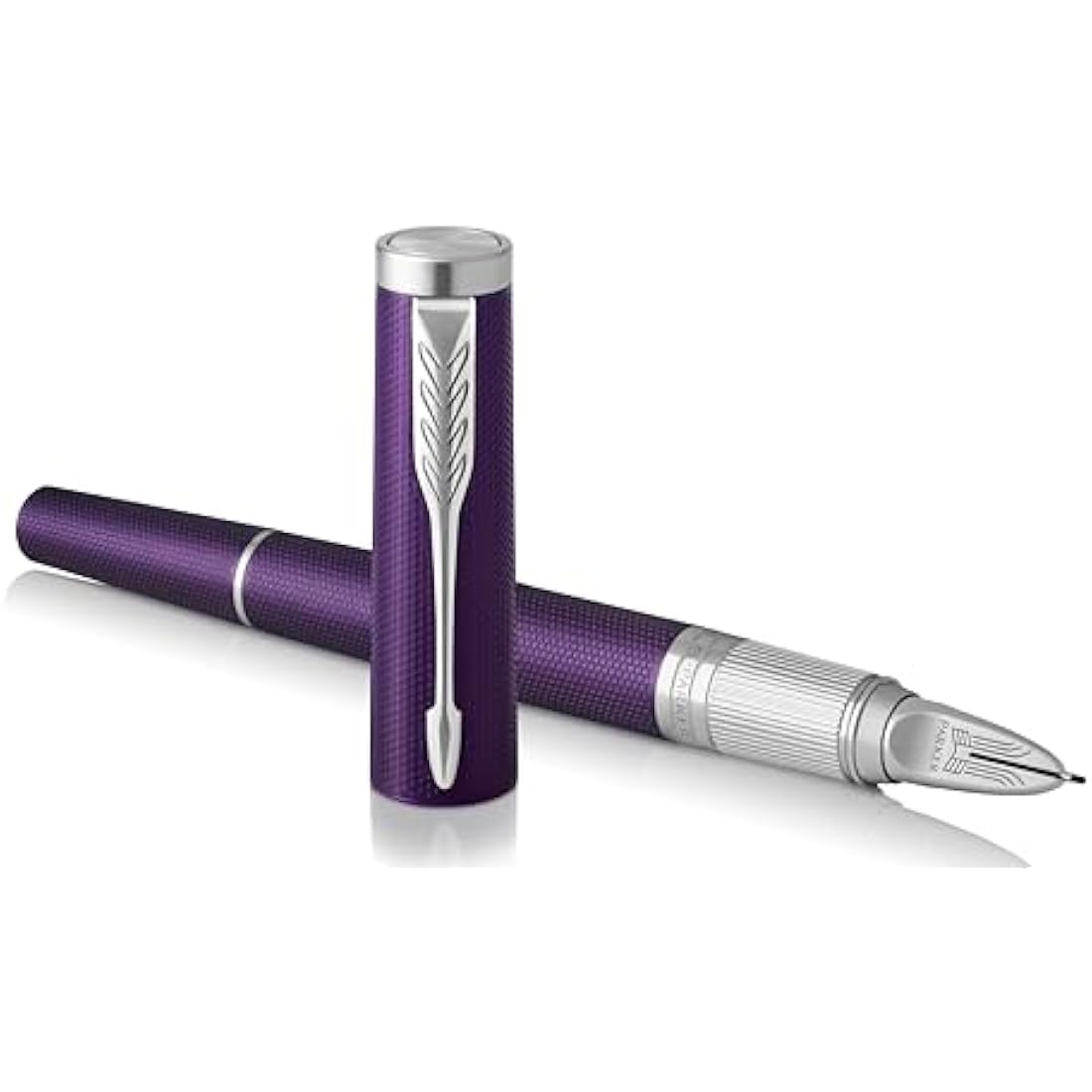 Parker Ingenuity Premium Metal 5th Technology Pen - Deluxe Deep Violet - Black Ink - Slim Version - Gift Boxed - Adapts To Handwriting Style