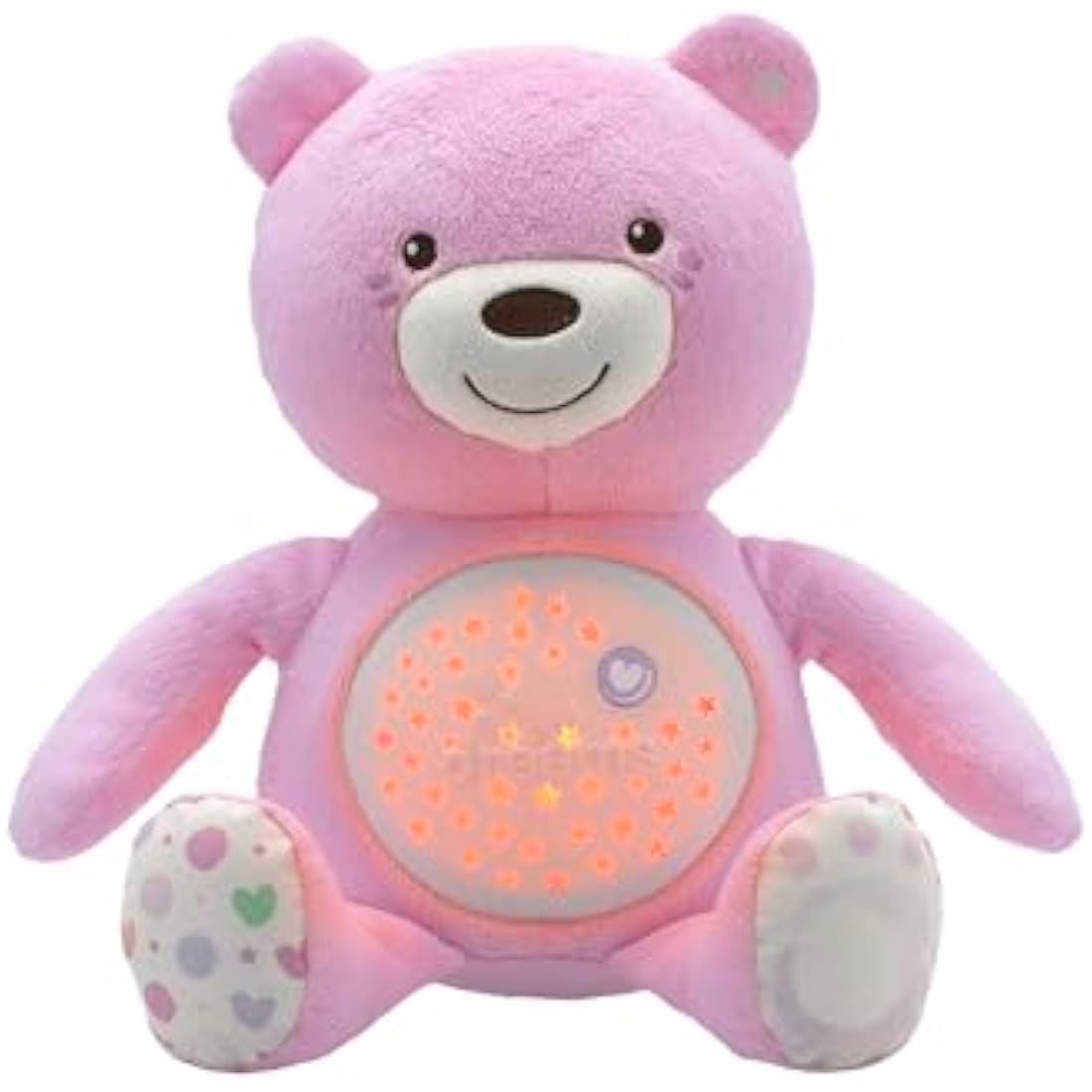 Chicco First Dreams Teddy Bear with Night Light, Pink | Projects Stars, Lighting Effects, Relaxing Music, Calming for Baby