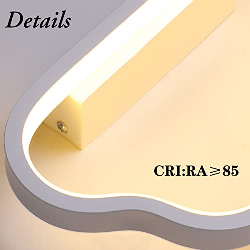 ZTWLEED 20W Indoor Wall Light,LED Wall Light Minimalist Design Cloud Shape,Warm White-Natural White-Cool White Tri-Color Adjustable,RA85,Children's