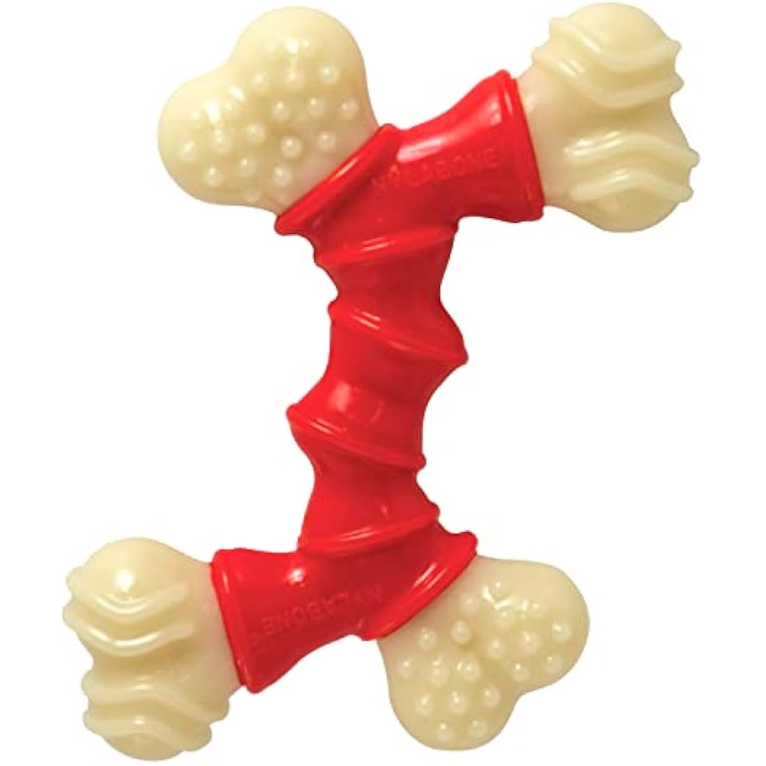 Nylabone Extreme Tough Dog Chew Toy, Double Bend Bone, Cleans Teeth, Bacon Flavour, Medium, for Dogs Up to 16 kg