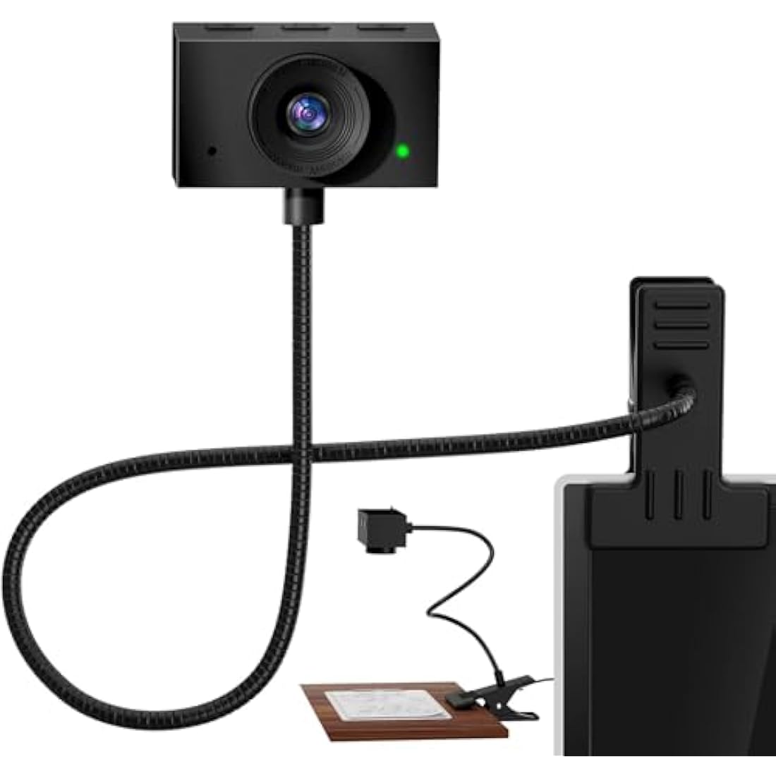Danyesth Webcam for PC, Laptop Camera USB Webcam with Adjustable Gooseneck, Eye Contact 1080P Computer Camera for Presentation, Desktop Demo, Full-Body View, Video Call, Zoom, Teams, Skype (Black)