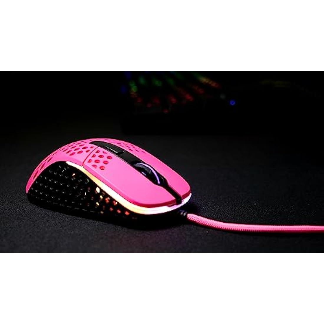 Xtrfy M4 RGB, Ultra-Light Wired Gaming Mouse, Ergonomic Design for Right-Handers, Pixart 3389 Sensor, Adjustable RGB Lighting, Pink Edition