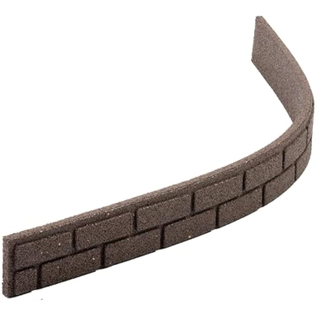 Nicoman Ultra Curve EZ Brick Effect Border Eco-Friendly Garden Edging,Recycled Rubber Tyre for Garden, Path & Patio 9cm High 120cm (4ft) Long, Brown, Pack of 12