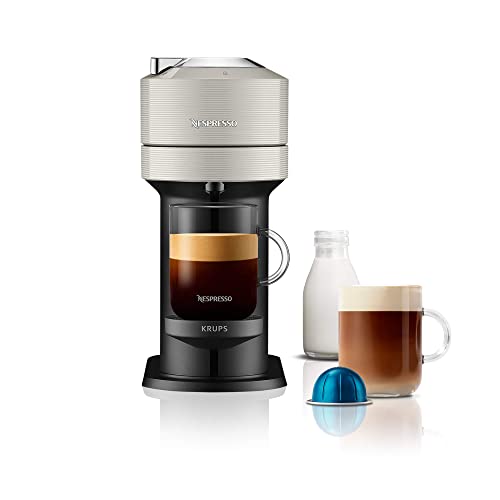 Nespresso Vertuo Next XN910B40 Coffee Machine, Light Grey, by KRU, Plastic, 1500 W, 1.1 liters
