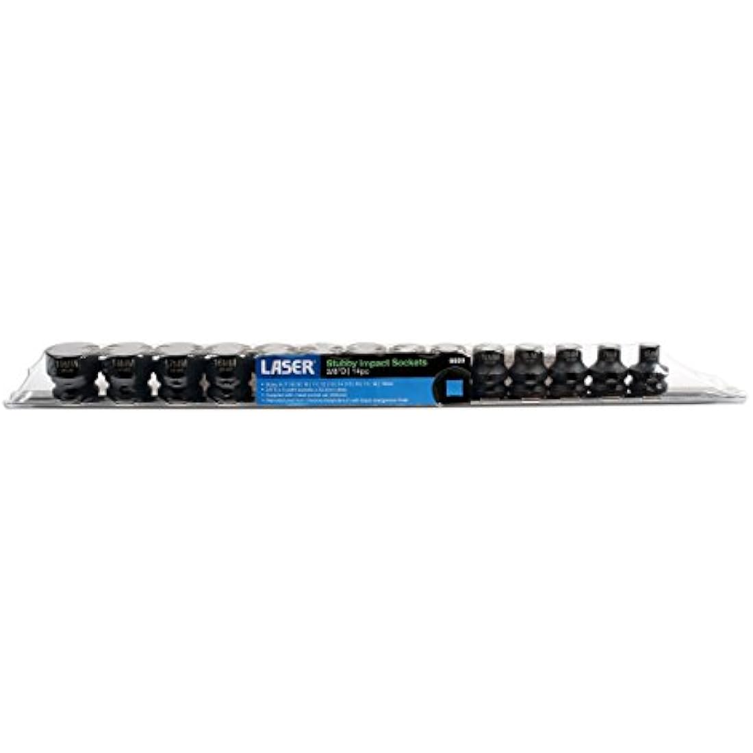 Laser 6689 Stubby Impact Socket Set 3/8"D 14pc