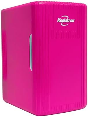 Koolatron Retro Mini Fridge For Bedrooms 6L Small Fridge 8 Can Table Top 12v Portable Cooler Warmer Refrigerator Quiet Mini Fridges For Skincare Food Drinks Kids Home Car & Travel Pink