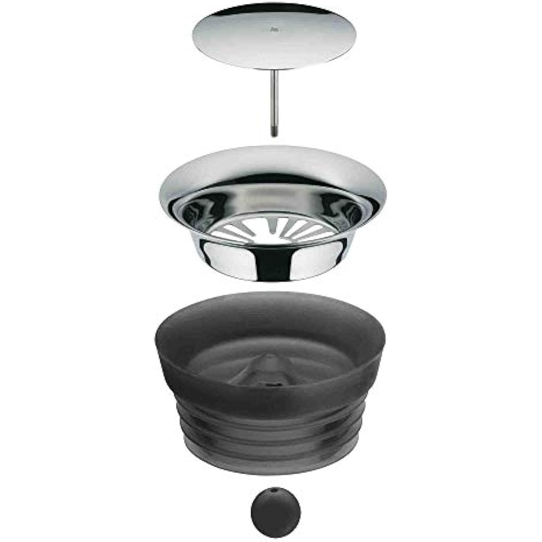 WMF Basic Water Decanter 1L Height 29 cm Close-Up Stopper Glass Cromargan® Stainless Steel,Silver