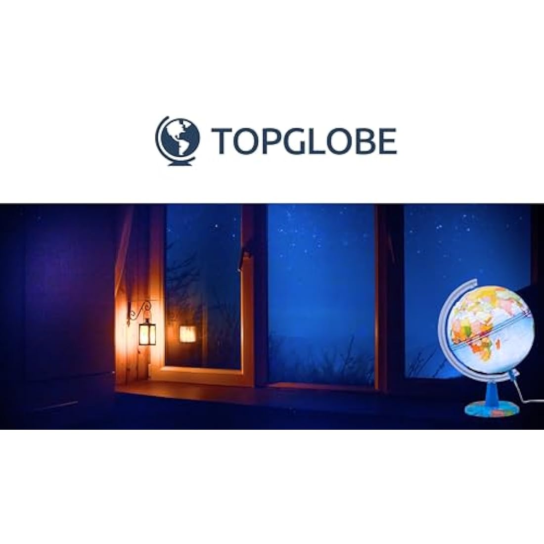 TOPGLOBE Illuminated Globe 20cm - Spanish Map - Political Globes - Educational/Geographical/Desktop Decoration