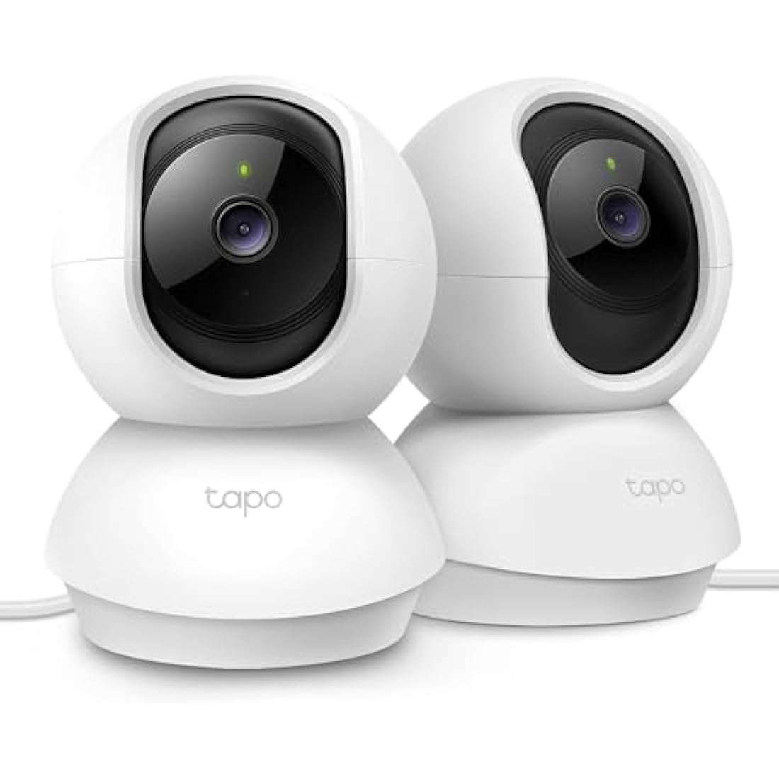 Tapo Wifi Indoor Camera, 2K 3MP Full HD Baby Camera, 360° Security Wireless Pet Camera, Night Vision, Work with Alexa & Google Home, 2 Pack(Tapo C210P2) (Package may vary)