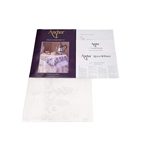 Anchor ETW08 Embroidery Kit: Spring Flower: Tablecloth, Multi, 80 x 80cm