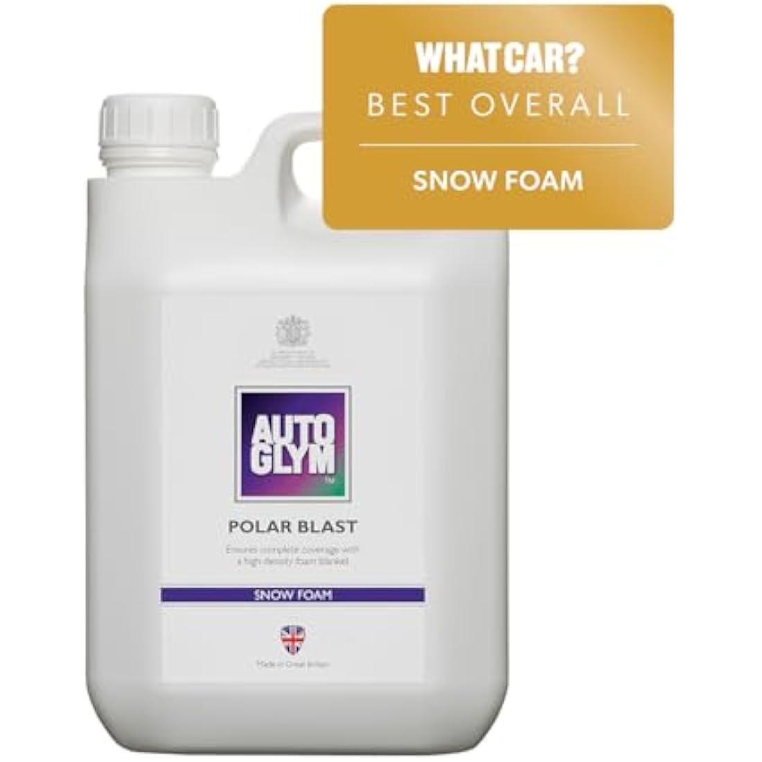 Autoglym Polar Blast, 2.5L Concentrate Extra Thick Snow Foam (15L when diluted) Softens dirt in advance of wash, pH Neutral Car Shampoo Suitable For All Paint Types, White