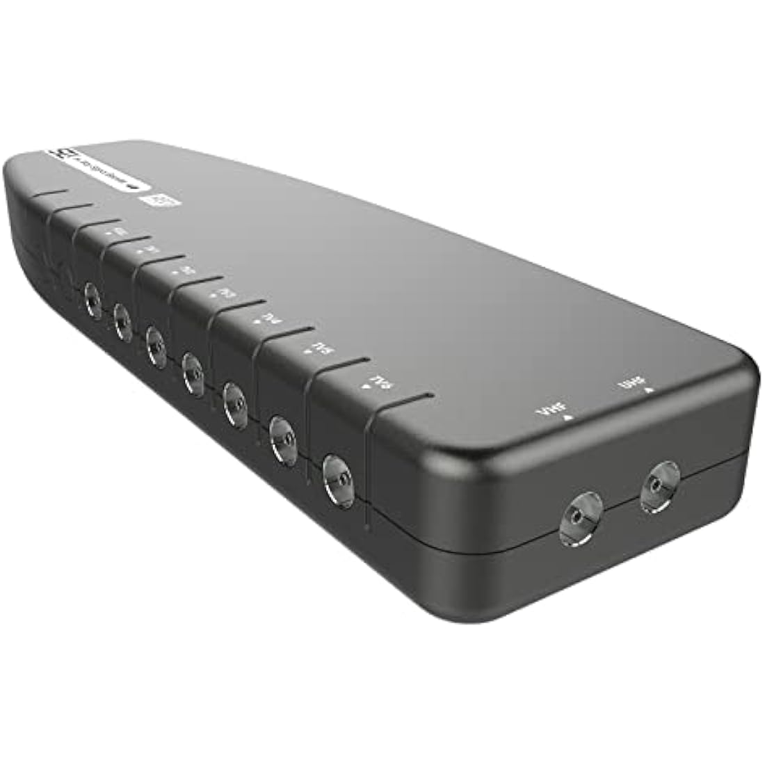 SLx TV Signal Booster Aerial Amplifier, 6 Way Signal Distribution Amplifier with Coax Connections, 4G & 5G Filtering, Indoor TV Aerial, HD & 4K TV/FM/DAB & Freeview, Variable Gain Control