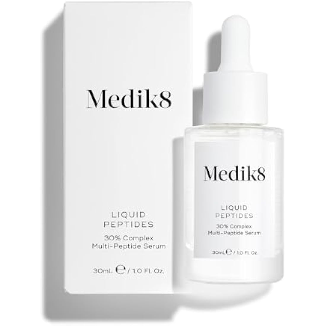 Medik8 Liquid Peptides - 30% Multi-Peptide Age-Defying Serum - Drone-Targeted Technology Smooths & Plumps Wrinkles - Supports Collagen Producing Cells - 30ml