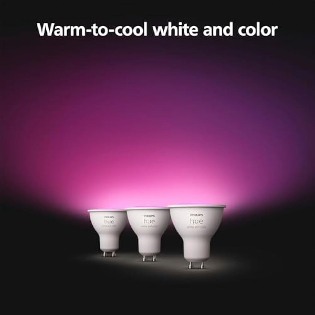 Philips Hue GU10 – Smart Spotlight – (3-Pack) White and Colour Ambiance