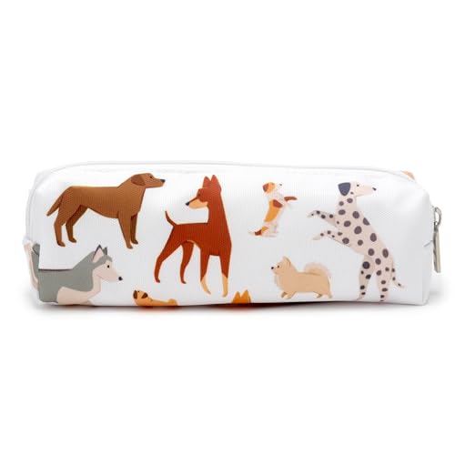 Puckator Barks Dog Canvas Pencil Case - School Equipment Stuff - Pencil Cases - Large Capacity Preppy Pencil Case - Zipper Pouch - Office Essentials - Pencils Case Cute - Pencilcase - Pen Case