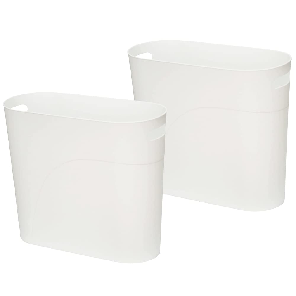 Caxmtu Small Bathroom Bin Plastic Bathroom Wastebasket 10 Litres Slim Garbage Container Bins with Handle for Home Kitchen Bathroom Bedroom Office
