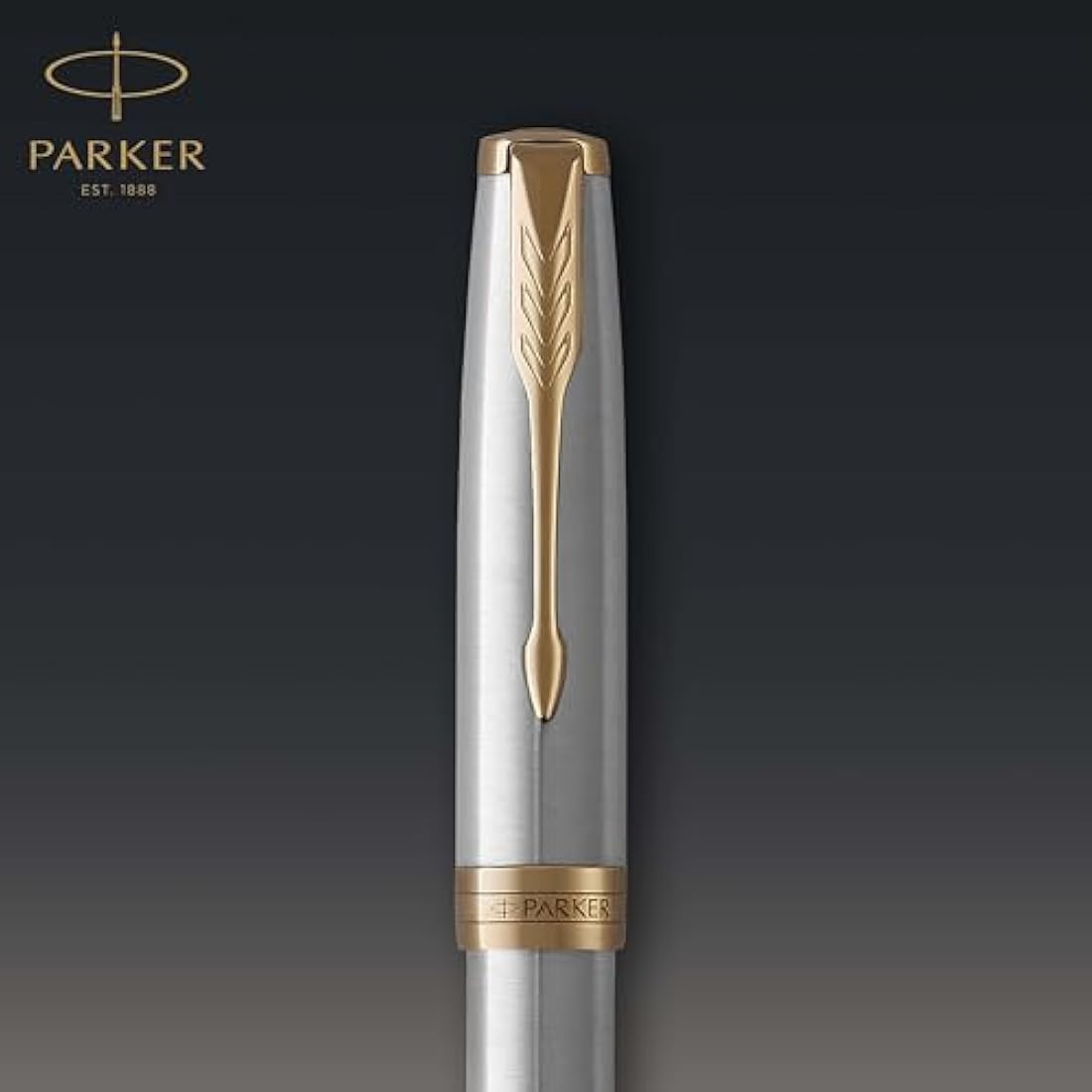 Parker Sonnet Fountain Pen | Stainless Steel with Gold Trim | Medium Nib | Gift Box