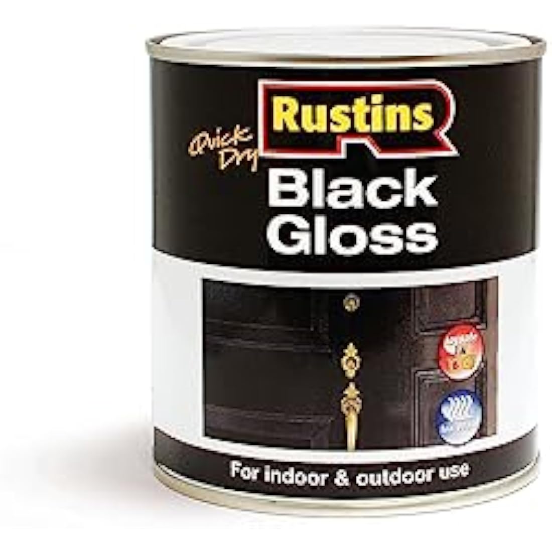 RUSTINS Black Gloss Paint 500ml