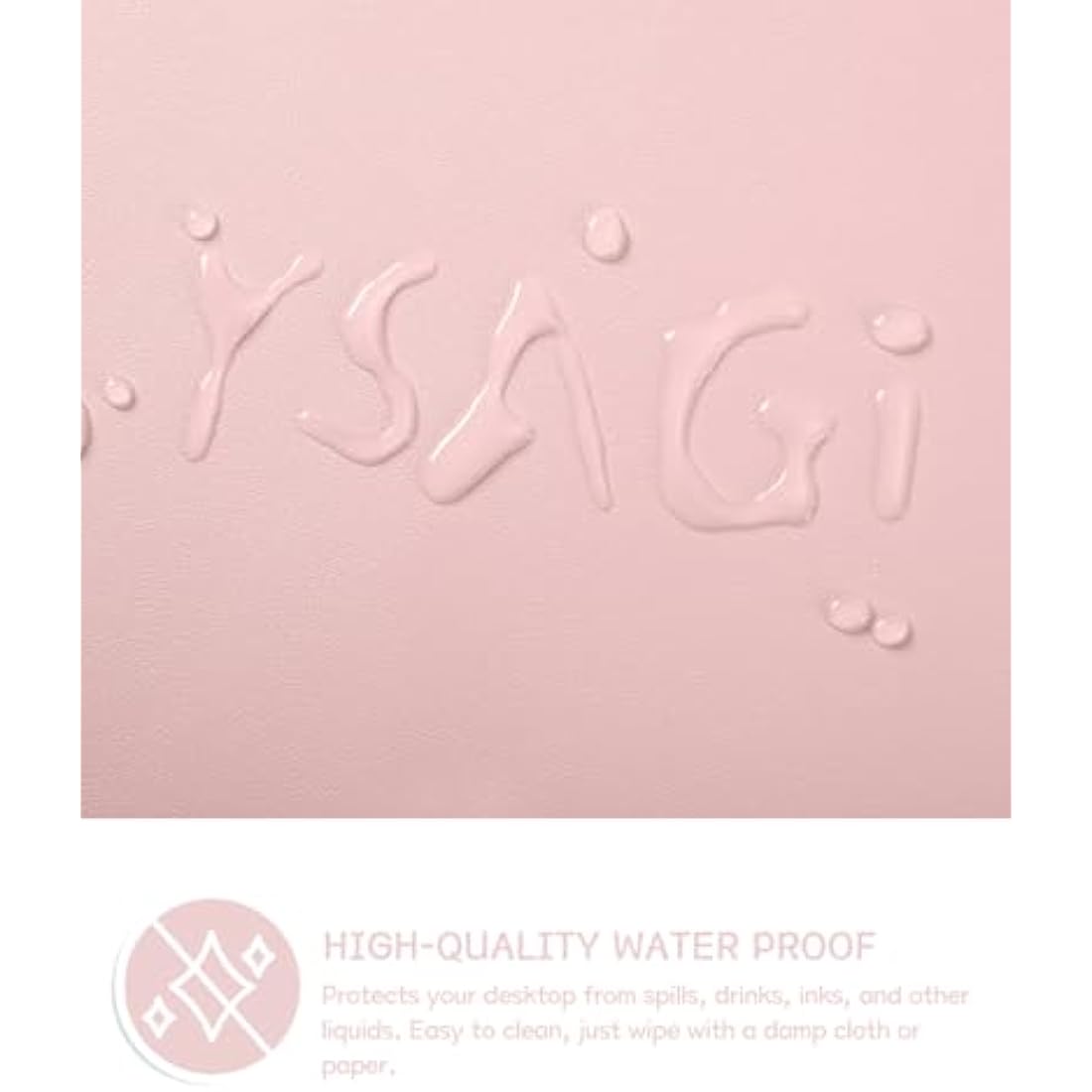 Non-Slip Desk Pad, Waterproof PVC Leather Desk Table Protector, Ultra Thin Large Mouse Pad, Easy Clean Laptop Desk Writing Mat for Office Work/Home/Decor (Pink, 60 x 35 cm)