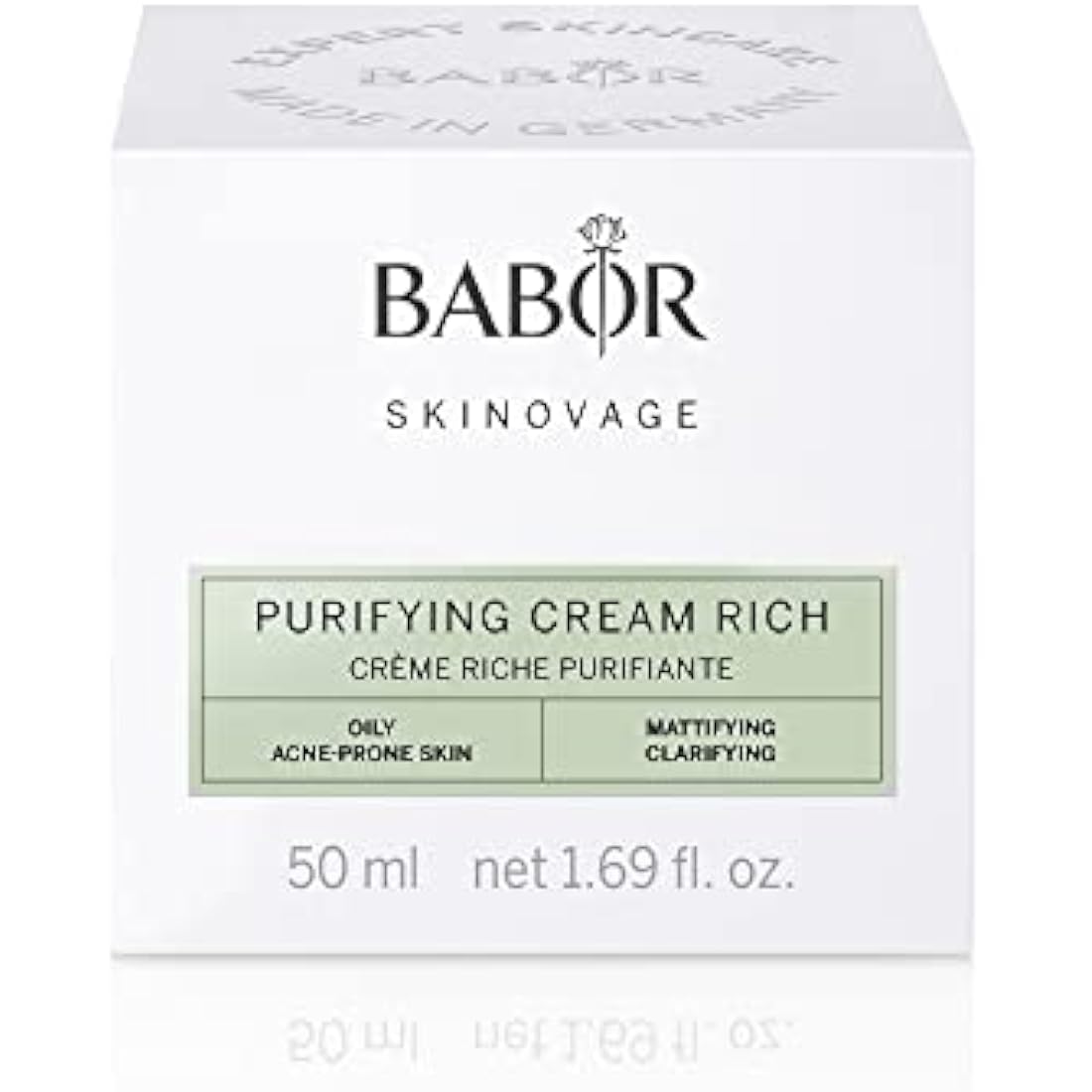 BABOR SKINOVAGE Purifying Cream rich, Rich facial cream for impure skin, Clarifying and pore-refining facial care, Vegan, 50 ml