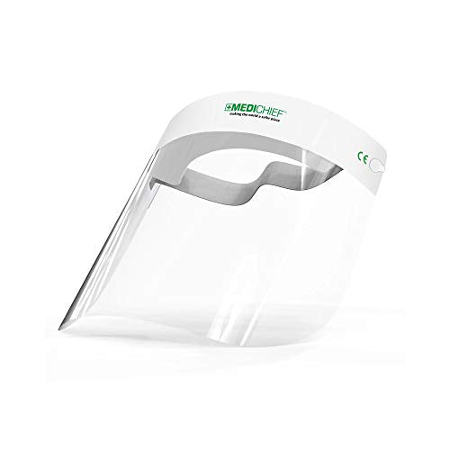 Medichief Premium Face Shield (Pack of 10) | Full Face Protective Visor | Transparent With Anti-Fog Protection | CE Approved UK Safety Shield