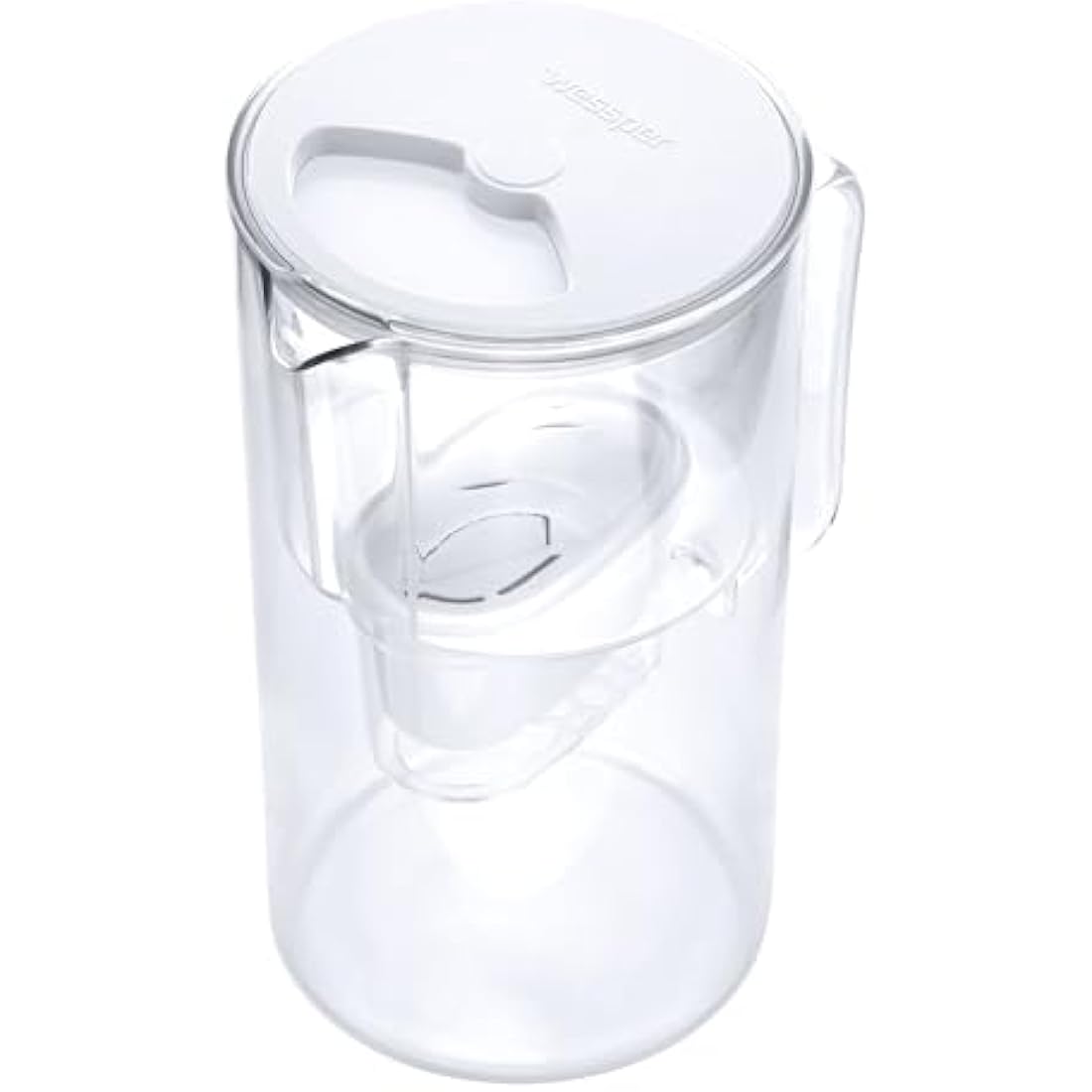 Wessper Glass Water Filter Jug + 1 Water Filter Cartridge | Replacement for Dafi Unimax Aquaphor A5 BRITA Maxtra+ PHILIPS AWP212/10 filter | 3 Litre | White