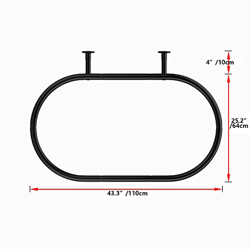Sikaiqi Al alloy Oval Shower Curtain Rod Hoop Square Shape Bathroom Rod for Clawfoot Tub Free Standing Tubs (Black)