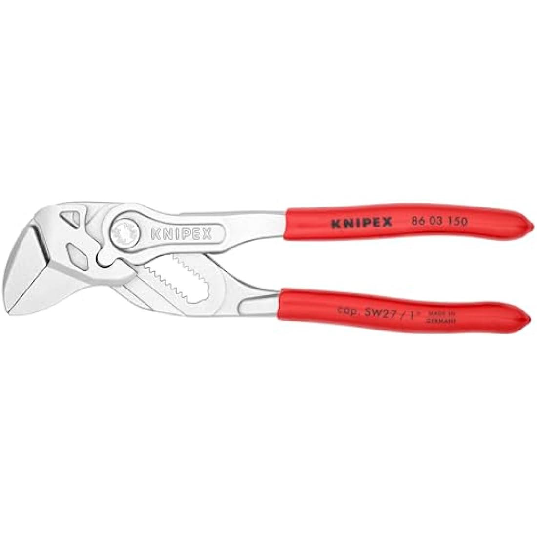 Knipex Pliers Wrench pliers and a wrench in a single tool chrome-plated, plastic coated 150 mm 86 03 150