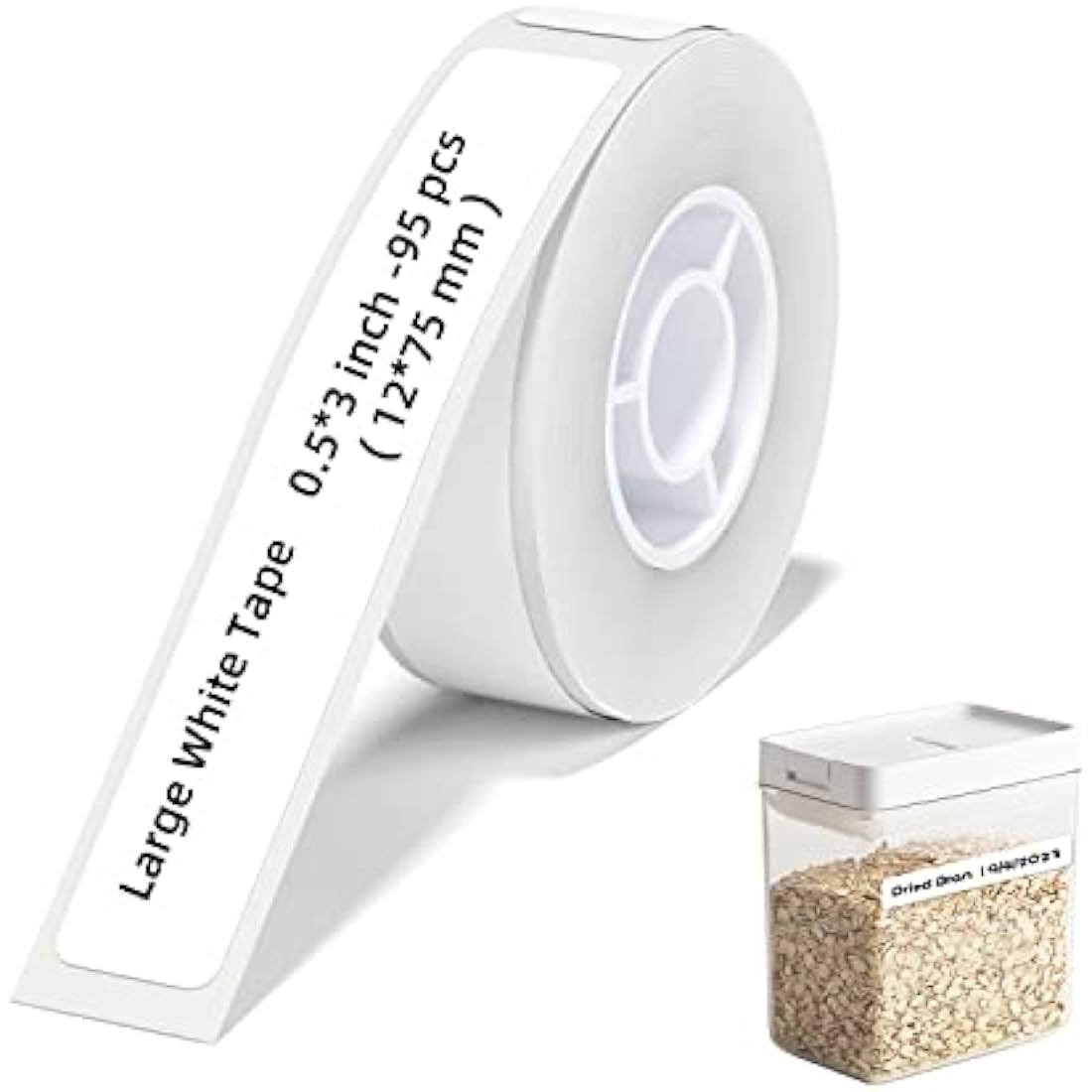 NIIMBOT Label Maker Tape for D11/D110/D101/H1S Thermal Paper 0.47"x2.95"(12x75mm),Self-Adhesive Sticker for Home Office Organization, 1 Roll of 95