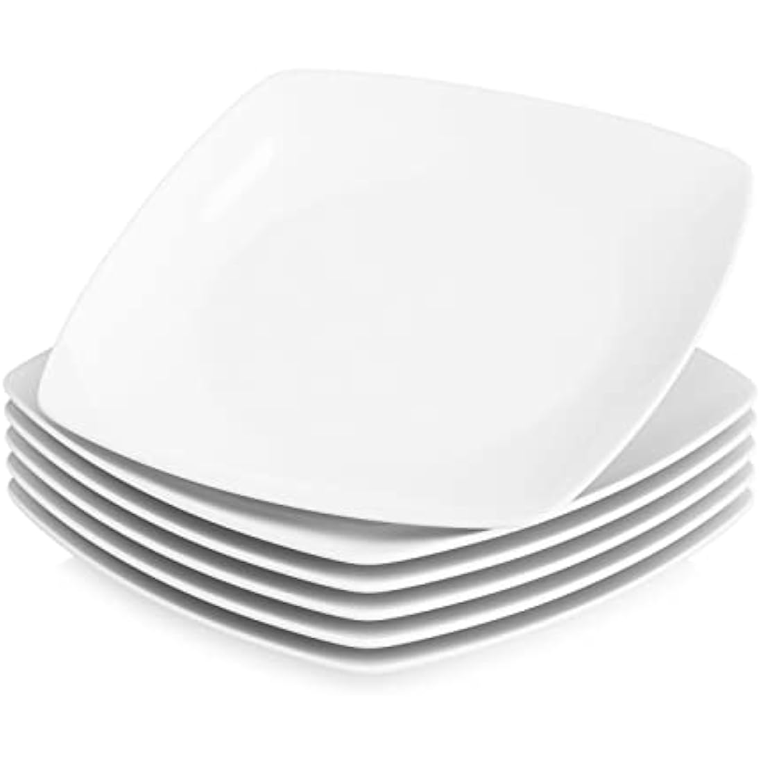 MALACASA, Series Julia, 9.2" Dinner Plates Ivory White Square Porcelain Dinner Plate Set, Pack of 6 (23.5 * 23.5 * 2cm)