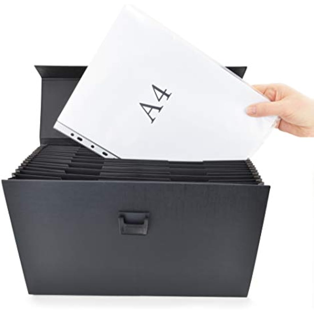 Rapesco 1555 19-Part Expanding Box File Document Organiser, A4+, Black