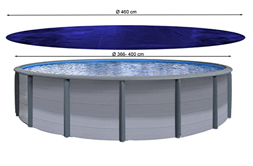 QUICK STAR Winter Swimming Pool Cover Round 200g/m? for Poolsize 366-400 cm Tarpaulin dimension ? 460 cm Blue