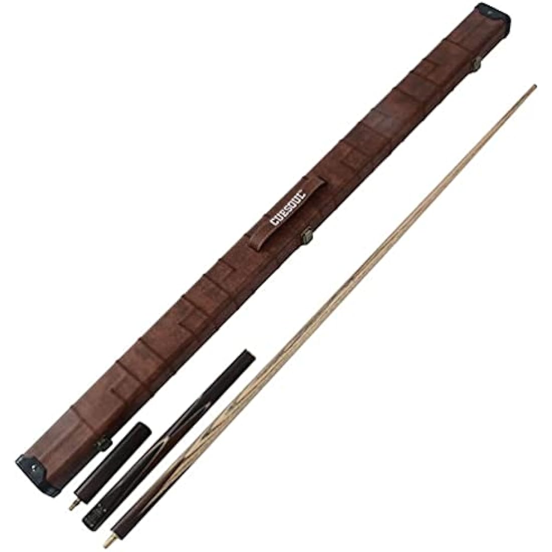 CUESOUL Classic Handmade 57 inches 18oz Rosewood 3/4 Jointed Snooker Billiard Pool Cue with Case, rosewood Butts and leathertte Protective Cue Case-9.5mm Tip Snooker Cue Set